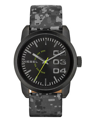 Diesel Mens DZ1664 Leather Watch - Grey
