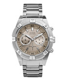 Guess Mens Chronograph Silver Tone Watch 47.5mm W0377G1 - Silver