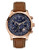 Guess Mens Chronograph Honey Brown Genuine Leather Watch 46mm W0500G1 - Blue