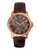 Guess Mens MultiFunction Brown Genuine Leather Watch 44mm W0498G1 - BLUE