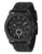 Fossil Mens  Machine Black Dial With Black Silicone Strap Watch - Black