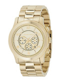Michael Kors Over Sized Gold Plated Runway Watch - Gold