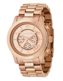 Michael Kors Over Sized Rose Gold Plated Runway Watch - Rose Gold
