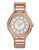 Michael Kors Mid Size Rose Gold Tone Stainless Steel Kerry Three Hand Glitz Watch - Rose Gold