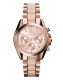Michael Kors Minisize Rose Gold Tone Stainless Steel Bradshaw Chronograph  Watch - Rose Gold