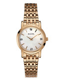 Bulova Womens Diamond Gallery Collection Standard Watch - Rose Gold