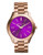 Michael Kors Mid Size Rose Gold Tone Slim Runway Watch with Purple Dial - Rose Gold
