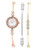 Anne Klein Round Rosegold Case and Band Box Set of Bracelets in Gold or Silver and MOP Dial - Rose Gold