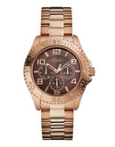 Guess Ladies MultiFunction Rose Gold Tone Watch 40mm W0231L8 - Rose Gold