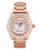 Betsey Johnson Womens Baguette Crystal Set Dial and Rose Gold Bracelet Watch Standard BJ0030103 - Rose Gold
