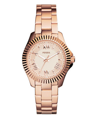 Fossil Cecile Small ThreeHand Stainless Steel Watch - Rose Gold