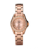 Fossil Riley Mini Plated Stainless Steel Watch - Rose Gold