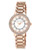 Anne Klein Rose gold tone link band watch with crystals on the bezel - Rose Gold