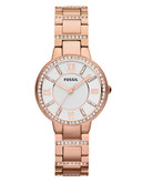 Fossil Virginia Rose Gold Tone Stainless Steel Watch - Rose Gold