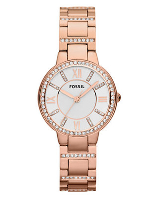Fossil Virginia Rose Gold Tone Stainless Steel Watch - Rose Gold