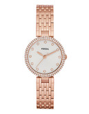 Fossil Olive Three Hand Stainless Steel Watch - Rose - Rose Gold