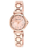 Anne Klein Rosegold Tone Watch with Link band and Swarovski Crystals on the Dial - Rose Gold