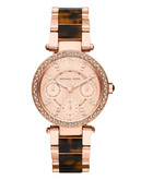 Michael Kors Stainless Steel Parker Chronograph Glitz Watch - Rose Gold