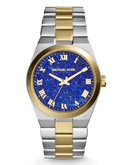 Michael Kors Michael Kors Gold Tone and Silver Tone Channing Watch with Genuine Lapis Dial - Blue
