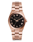 Michael Kors Gold Tone Channing Watch with Genuine Onyx Stone Dial - Rose Gold
