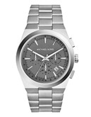 Michael Kors Silver Tone Channing Watch with Gunmetal Dial - Silver