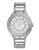 Michael Kors Mid Size Silver Tone Stainless Steel Kerry Three Hand Glitz Watch - Silver