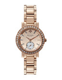 Kate Spade New York Gramercy Mini Watch with Pave Subdial - Rose Gold