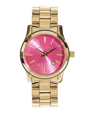 Michael Kors Midsize Goldtone Watch - Pink