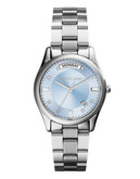 Michael Kors Womens Colette Mid Size 3 Hand Day Date - Silver