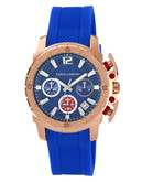 Vince Camuto Textured dial sport watch in rosegold and blue - Rosegold