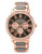 Vince Camuto Crystal embellished watch in rosegold and gunmetal - Brown