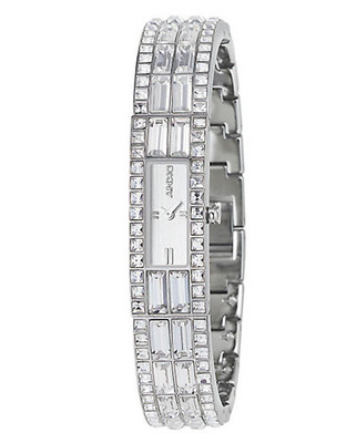 Dkny Ladies Baggette-Crystal Cuff Fashion Watch - silver