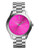 Michael Kors Mid Size Silver Tone Slim Runway Watch with Pink Dial - Silver