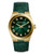 Michael Kors Mid Size Gold Tone Stainless Steel and Green Croc Embossed Leather Channing Three Hand  Watch - Green