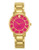 Kate Spade New York Gold bracelet gramercy with bougainvillea pink enamel cutout - Pink