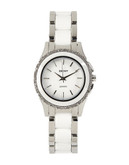 Dkny Brooklyn Pave Ceramic and Crystal Watch - WHITE
