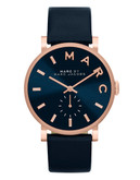 Marc By Marc Jacobs Womens Baker Rose Gold and Navy Strap Standard - Blue