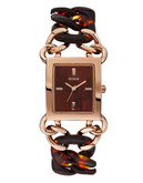 Guess Ladies Rose Gold and TortoiseLook Watch W0467L1 - Rose Gold