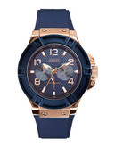Guess Blue and Rose Gold Watch - Blue