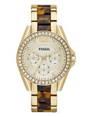 Fossil Womens Riley Standard Multifunction Watch - Gold