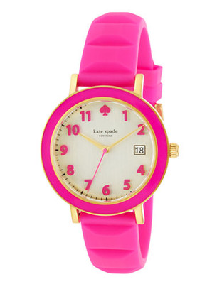 Kate Spade New York Bazooka pink enamel bezel silicone metro - Pink