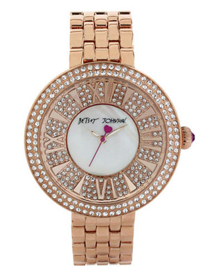 Betsey Johnson Rose Goldtone Stainless Steel Watch - Pink