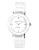 Anne Klein Silver Tone Round White Ceramic Watch - WHITE