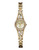 Guess Ladies Soft Gold Tone Watch with Crystal 21mm W0132L2 - GOLD