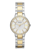 Fossil Virginia Three-Hand Stainless Steel Watch - Two-Tone - Two Tone
