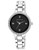 Anne Klein Silver Tone Watch and Band with Bezel Crystals - Black