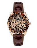Guess Ladies Rose Gold Tone Watch 40mm W0455L3 - Brown
