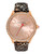 Betsey Johnson Rose Gold Case Set in Crystal & Metallic Strap Watch - Rose Gold