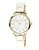 Anne Klein Round gold tone case with white semi bangle and link band - WHITE