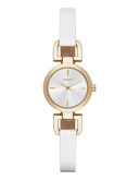 Dkny White Saffiano Leather Watch - WHITE
